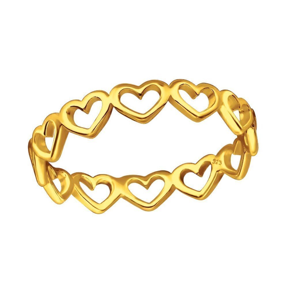 Gold Heart Link Stackable Ring - 14K Style